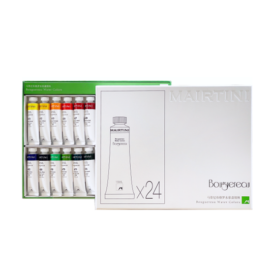 Mairtini Bouguereau Künstler-Aquarellfarben-Set, 24 Farben, 8/15 ml - SETL