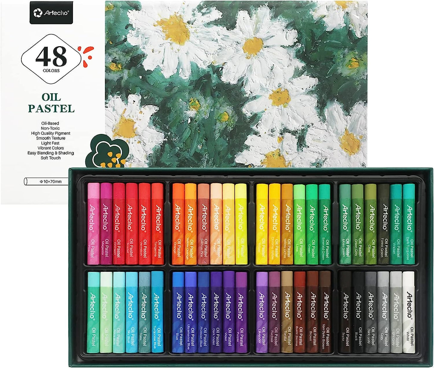 Artecho Ölpastellkreiden Set - 12 / 24 / 48 Farben - je ca. 10 x 70 mm - SETL