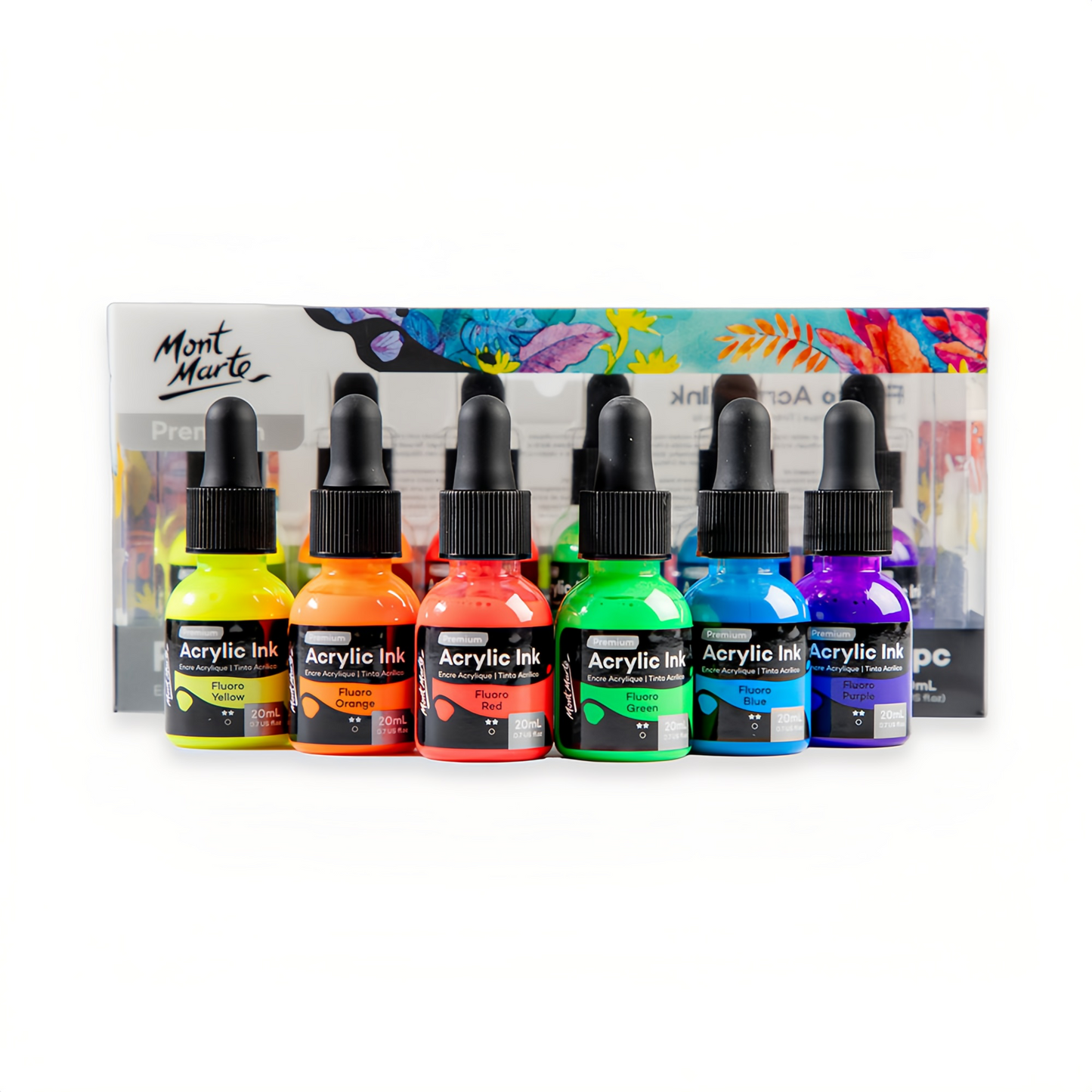 Mont Marte Premium Acryl Ink Set Neon – 6 Farben - SETL
