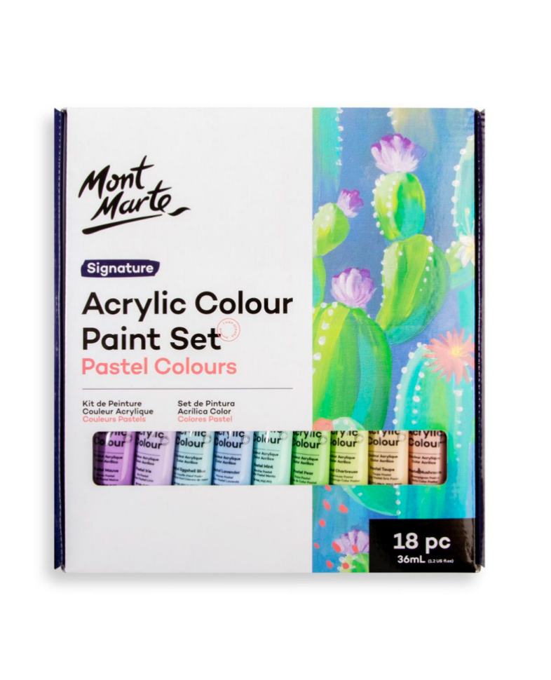 Mont Marte Acrylfarben Set Pastell- 18x36ml in Tuben