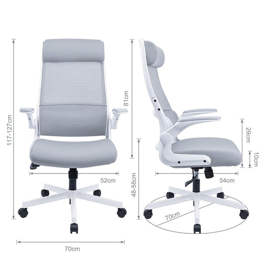 MELOKEA Bürostuhl - ergonomischer Drehstuhl mit verstellbarer Kopfstütze & Rückenlehne - SETL