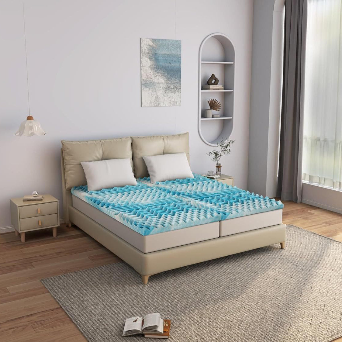 MyComfy 7-Zonen Matratzen-Topper mit Eierschalen-Schnitt, Schaumstoffplatte - SETL