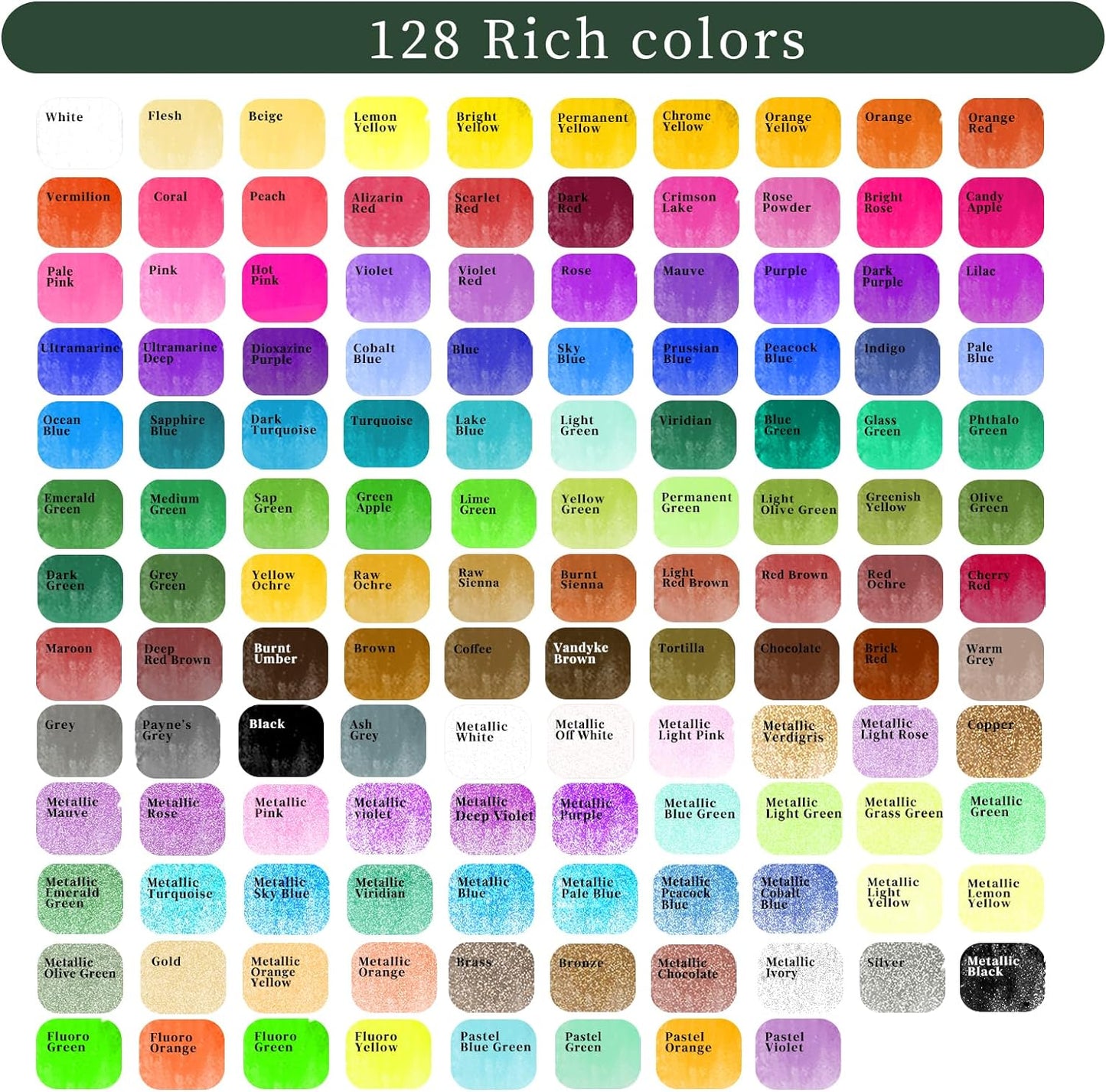 Artecho Aquarellfarben Set - 50 / 100 / 128 Wasserfarben mit Aquarellpapieren & Pinseln