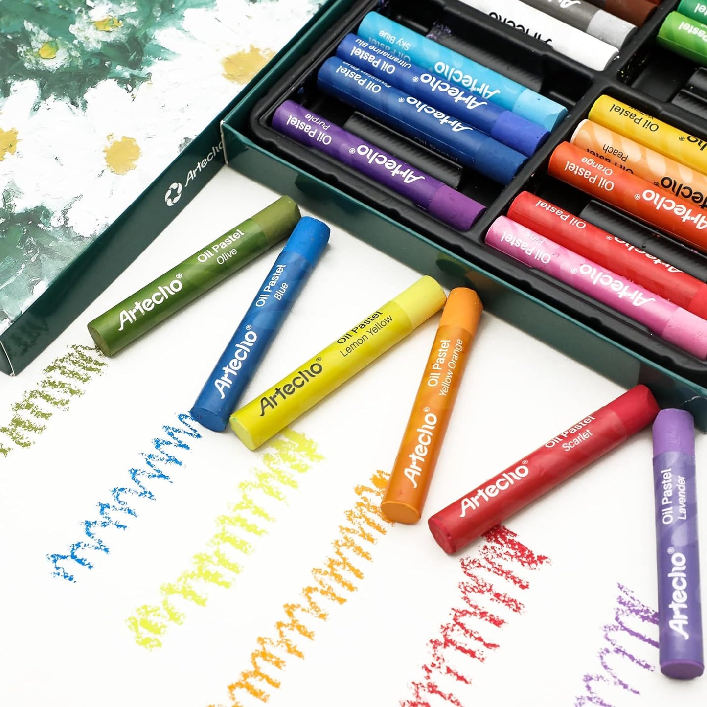 Artecho Ölpastellkreiden Set - 12 / 24 / 48 Farben - je ca. 10 x 70 mm - SETL