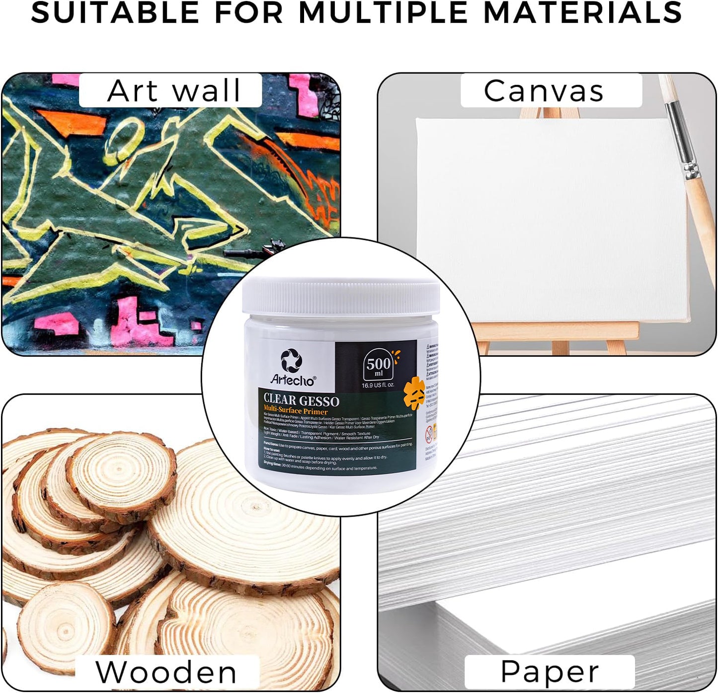 Artecho Gesso Grundierung Transparent 500 ml