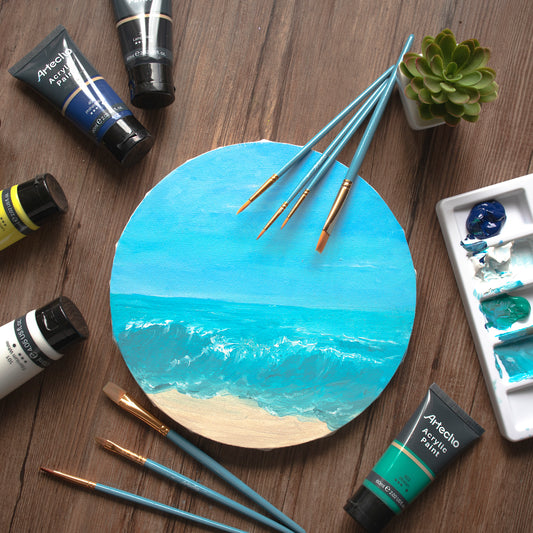 Artecho Künstlerset - 7 Farben, 10 Pinsel und 1 Palette - SETL