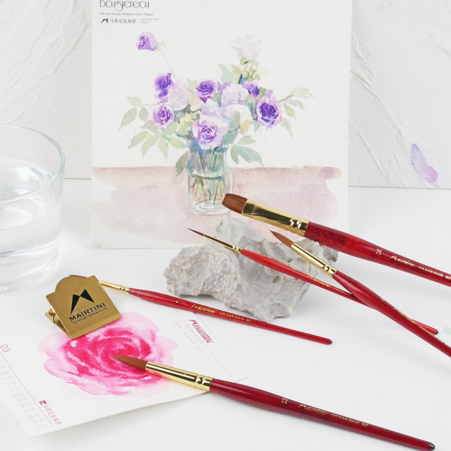 MAIRTINI Premium Aquarellpinsel-Set – Vielseitiges Künstler-Set mit Rund-, Flach- & Schrägpinseln in praktischer Aufbewahrungsetui - SETL