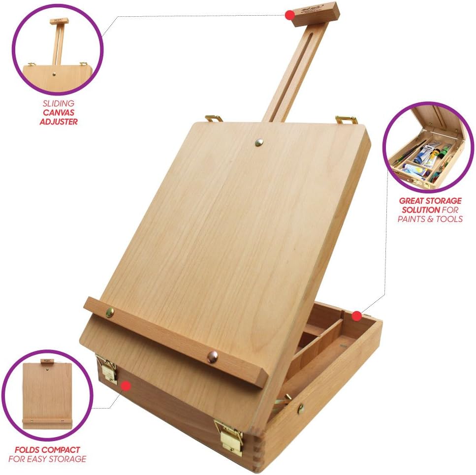 Mont Marte Signature Tischboxstaffelei – aus Buchenholz - 9,5cm hoch - SETL