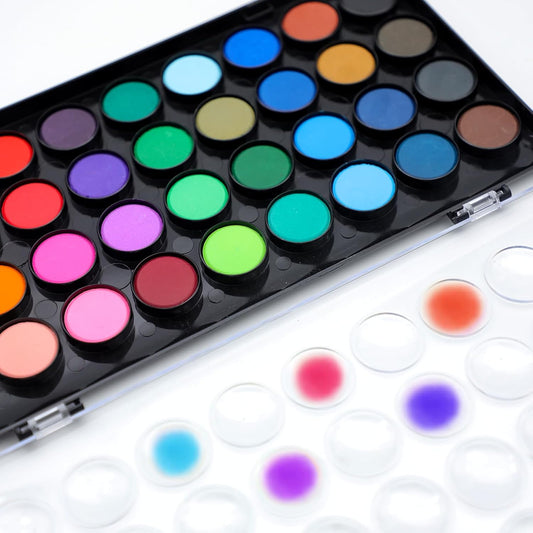 Artecho Aquarellfarben Set - 36 Farben mit 3 Pinseln - SETL