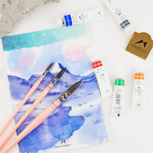 MAIRTINI Profi-Aquarellpinsel-Set (3-teilig) – Präzisionspinsel für Miniaturmalerei & Detailarbeit - SETL