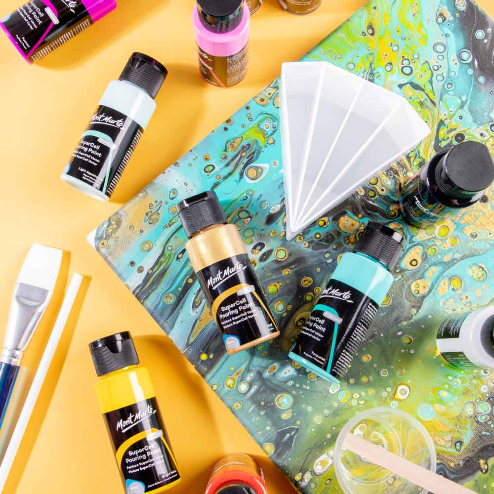 Mont Marte SuperCell Pouring Paint Kit Premium – 67-teiliges Set