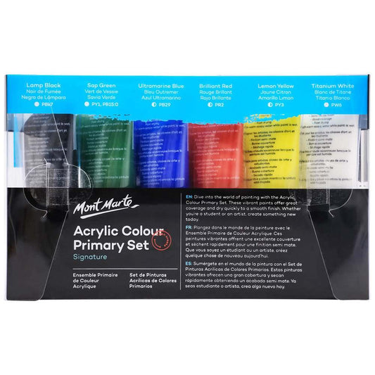 Mont Marte Signature Acrylfarben Set – 6 Farben à 50 ml - SETL