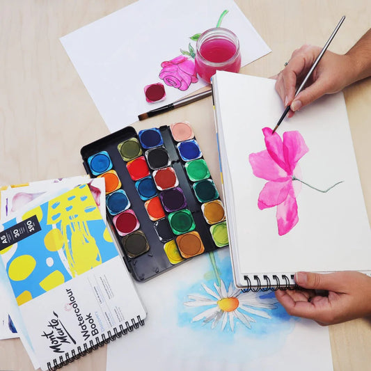 Mont Marte Aquarellbuch 190 g/m² – 30 Blatt, A3/A4/A5 - SETL