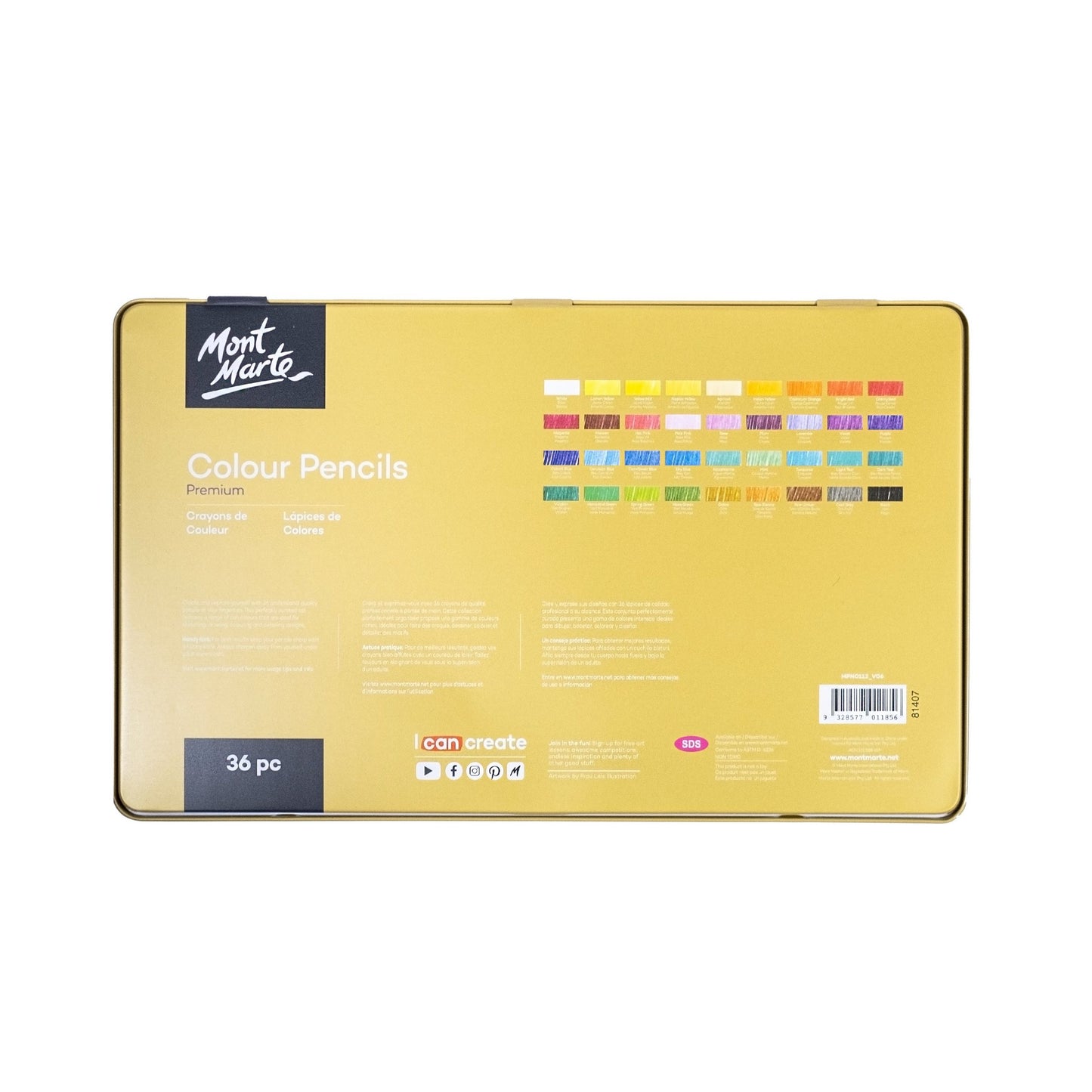 Mont Marte Premium Buntstifte Set - 36 Farben - SETL