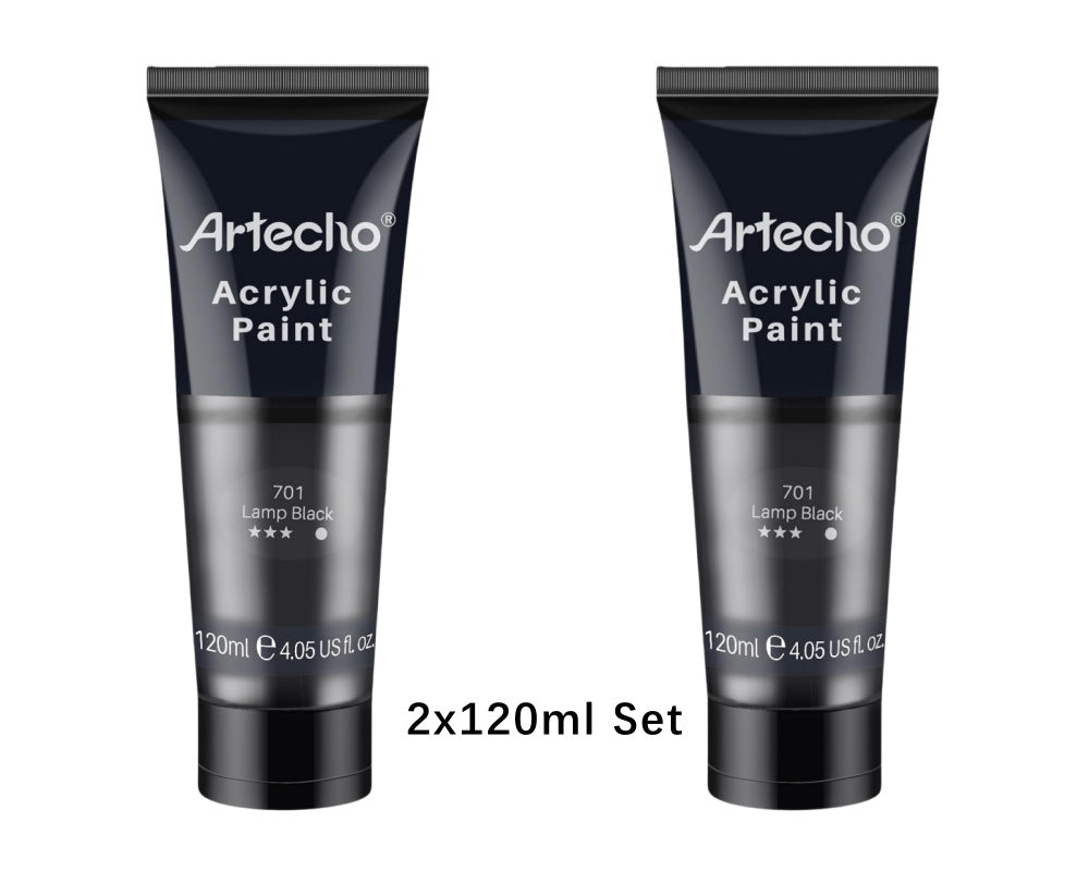 Artecho Acrylfarbe 2 x 120ml – Weiß, Schwarz, Golden, Silber & mehr Farben verfügbar
