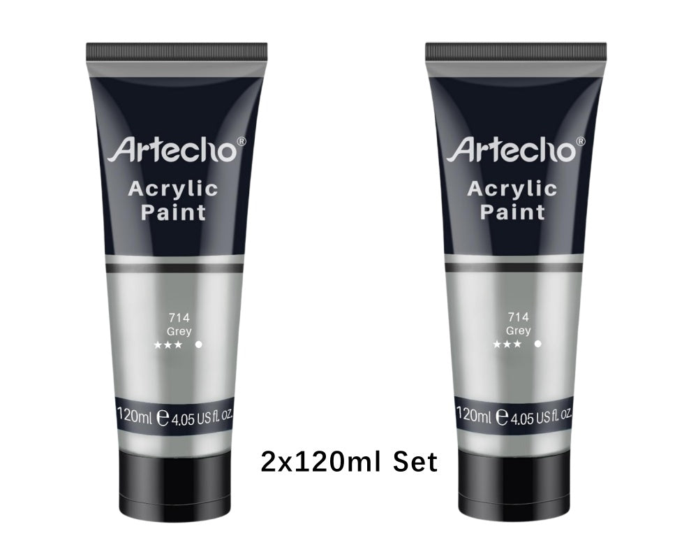Artecho Acrylfarbe 2 x 120ml – Weiß, Schwarz, Golden, Silber & mehr Farben verfügbar