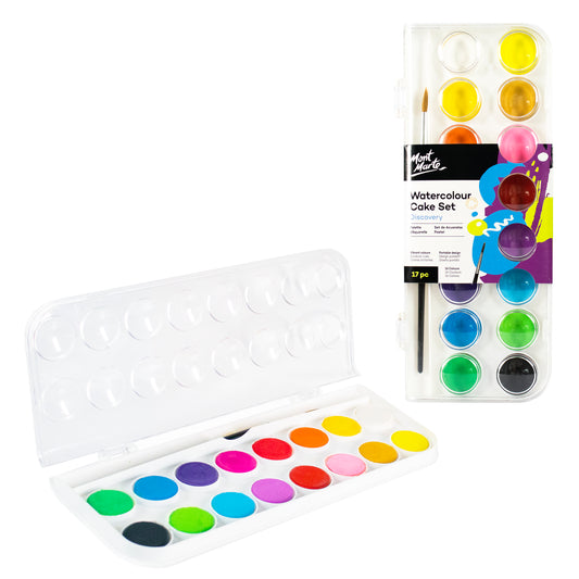 Mont Marte Discovery Aquarell Set – 16 / 36 Farben inkl. Nylonpinsel - SETL