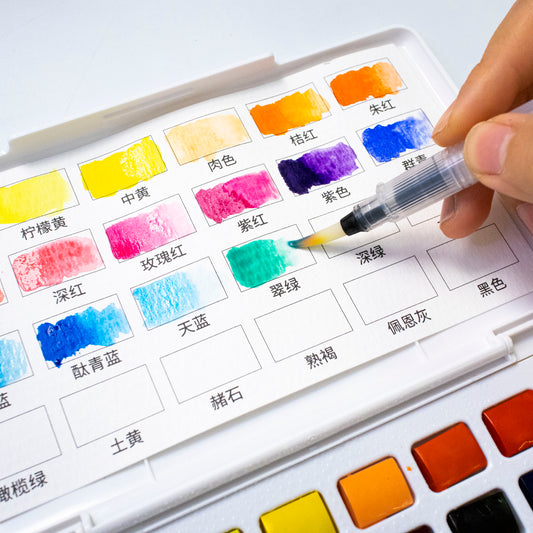 Artecho Aquarellfarben Set – 24 / 48 / 72 Farben mit Wassertankpinsel & Schwamm