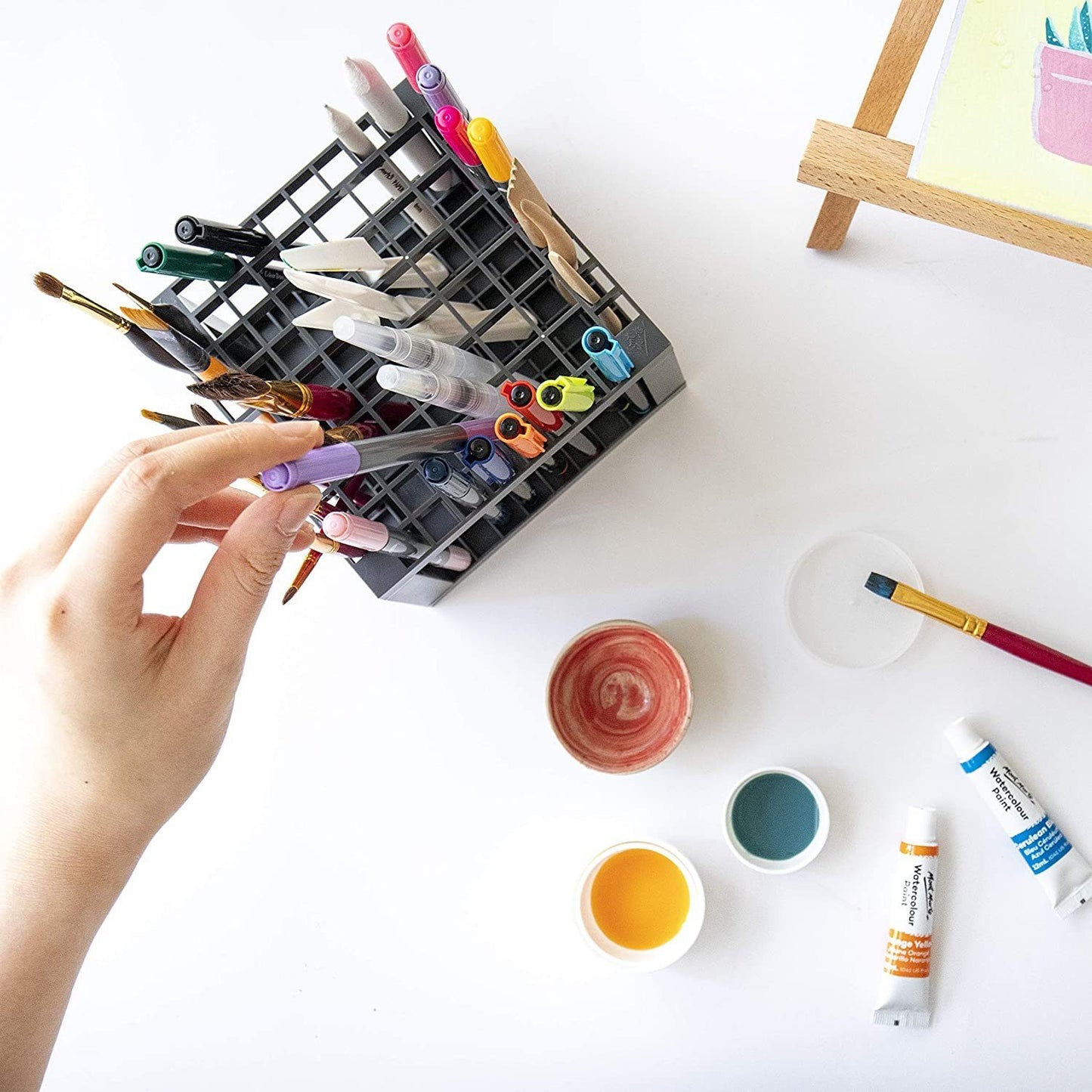 Mont Marte Stifte & Pinselhalter - 82 Fächer, davon 18 für Marker - SETL