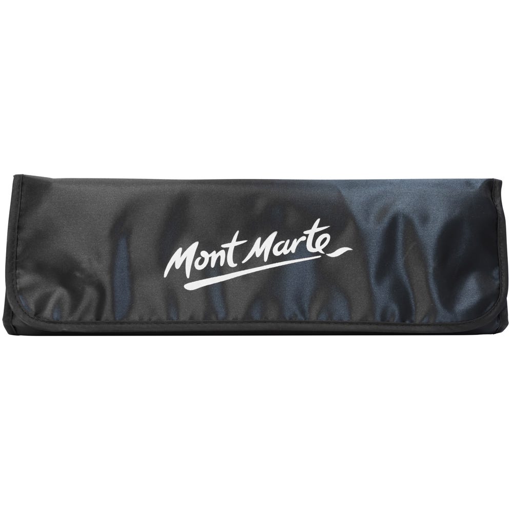 Mont Marte Premium Pinselset – 15 Taklon- und Borstenpinsel mit Magnetverschluss-Tasche - SETL