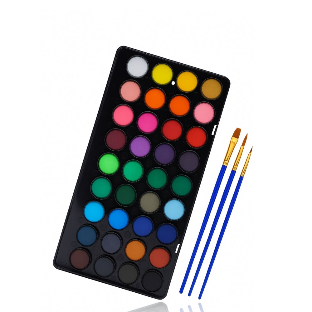 Artecho Aquarellfarben Set - 36 Farben mit 3 Pinseln