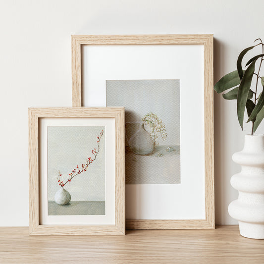 Acrylbilder auf Papier - Ikebana Ume - SETL