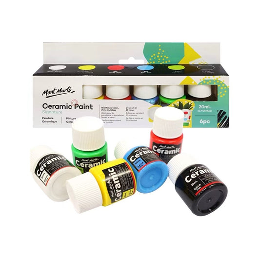 Mont Marte Keramikfarben Set - 6 / 26 Farben x 20 ml Döschen - SETL