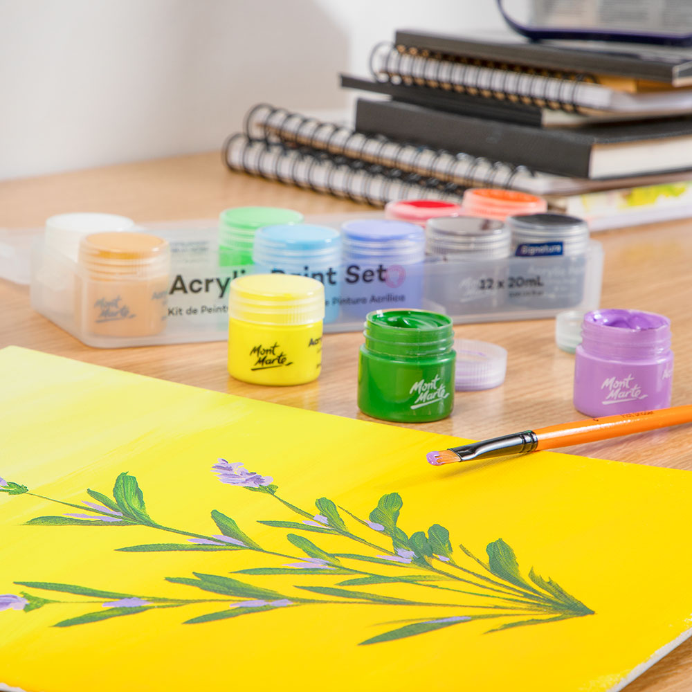 Mont Marte Acrylfarben Set im Koffer – 12 / 24 x 20 ml - SETL