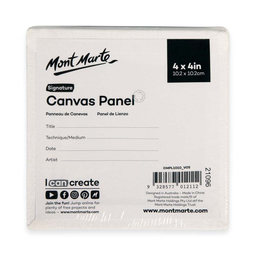 Mont Marte Leinwandplatten 10,2 x 10,2 cm, 5er Set