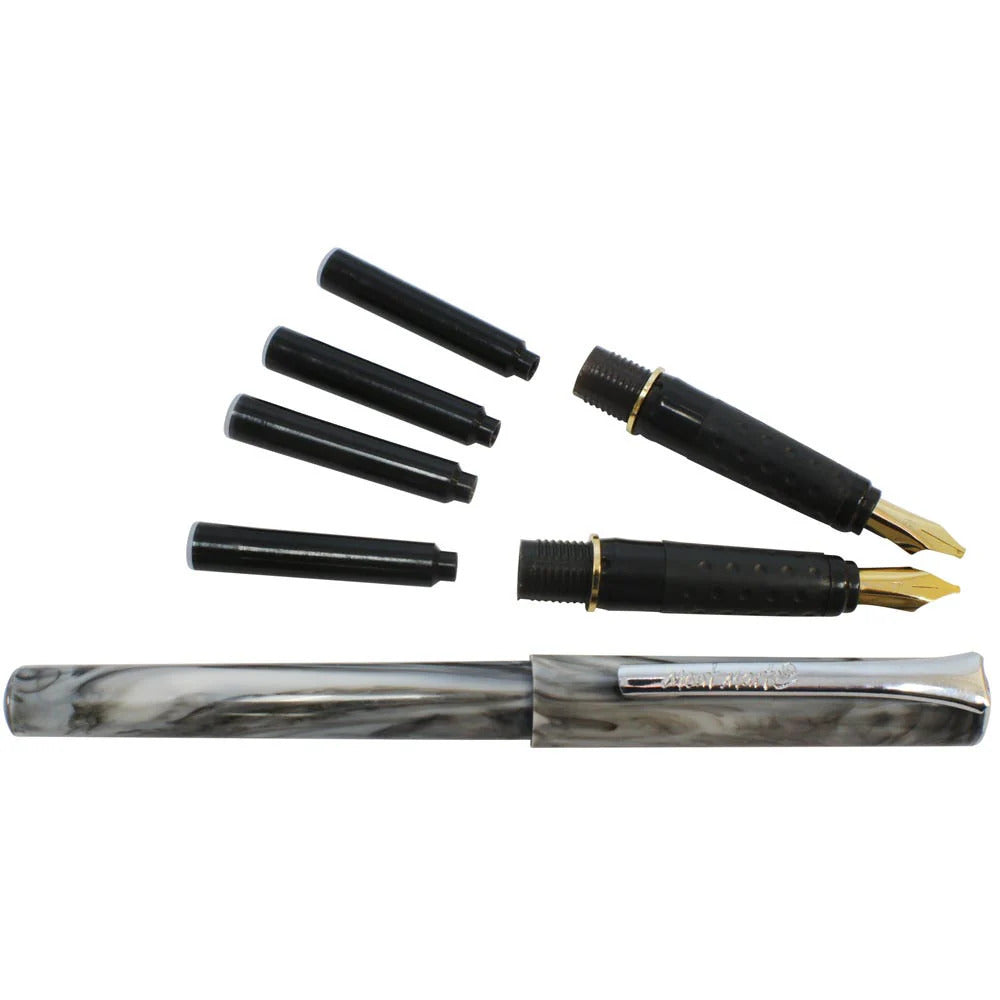 Mont Marte Kalligrafie-Set, 8-teilig – mit 2 Federn