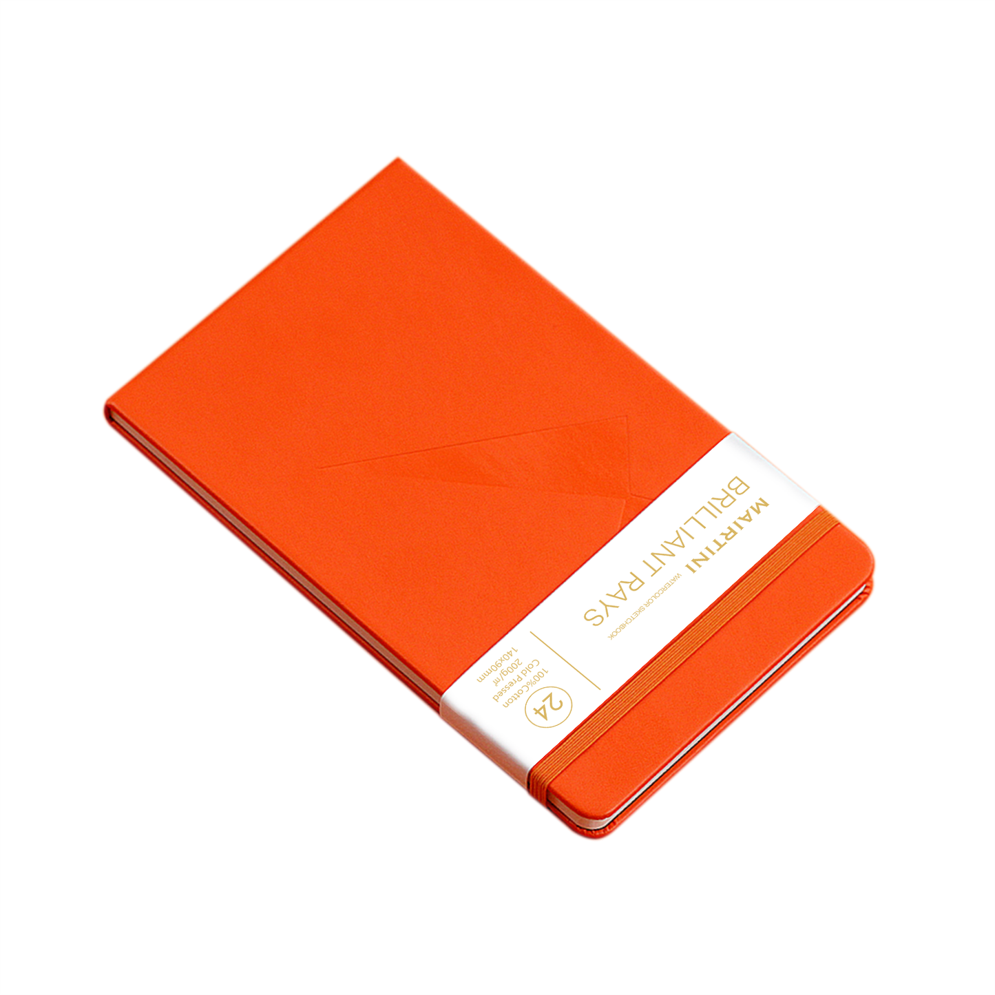 Mairtini Aquarellblock aus 100% Baumwolle, 200 g/m², 24 Blatt - Format A5 oder A6 - in Orange/ Pink/ Grün/ Braun - SETL