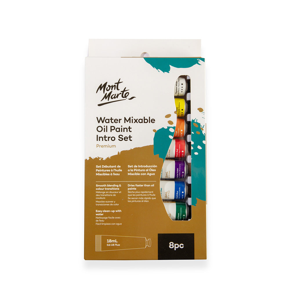Mont Marte wasservermischbares Ölfarbenset 18 ml – Farbset mit 8 / 36 Farben - SETL