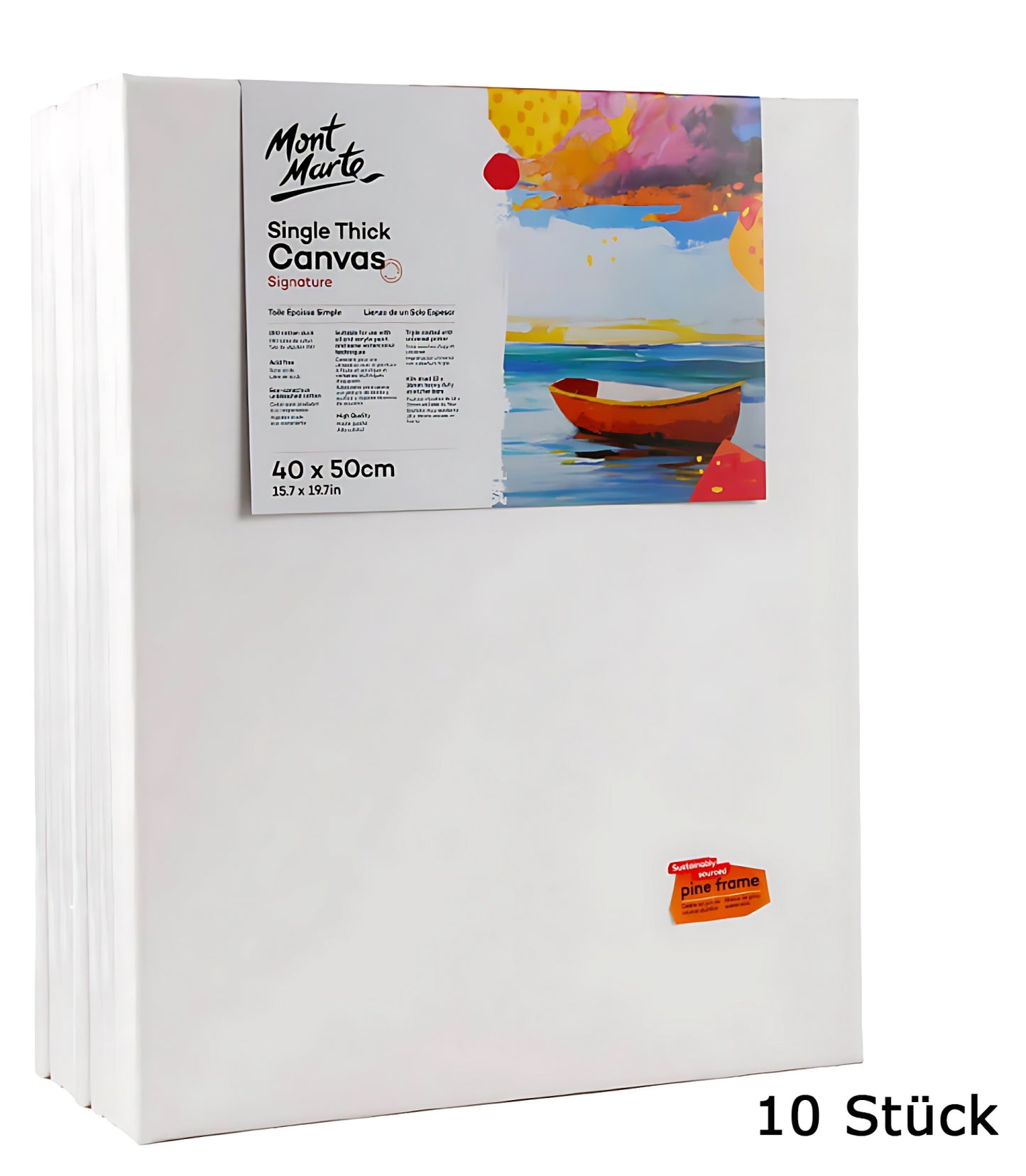 Mont Marte Keilrahmen Leinwand Set aus Baumwolle, 280 g/m², dreifach vorgrundiert - verschiedene Größen - SETL