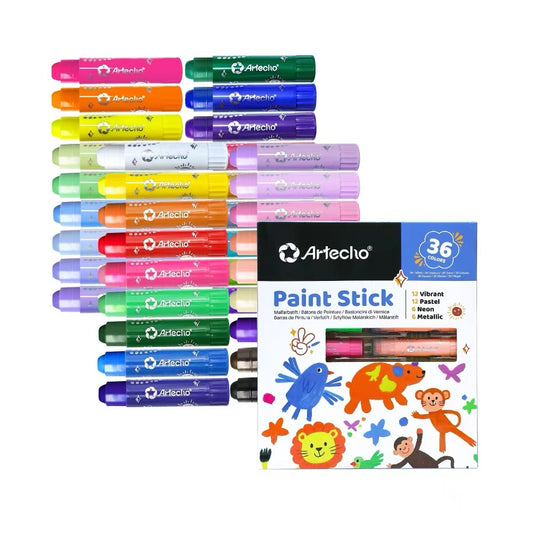 Artecho Temperastifte Set – 36 Farben inkl. Pastell, Neon & Metallic - SETL