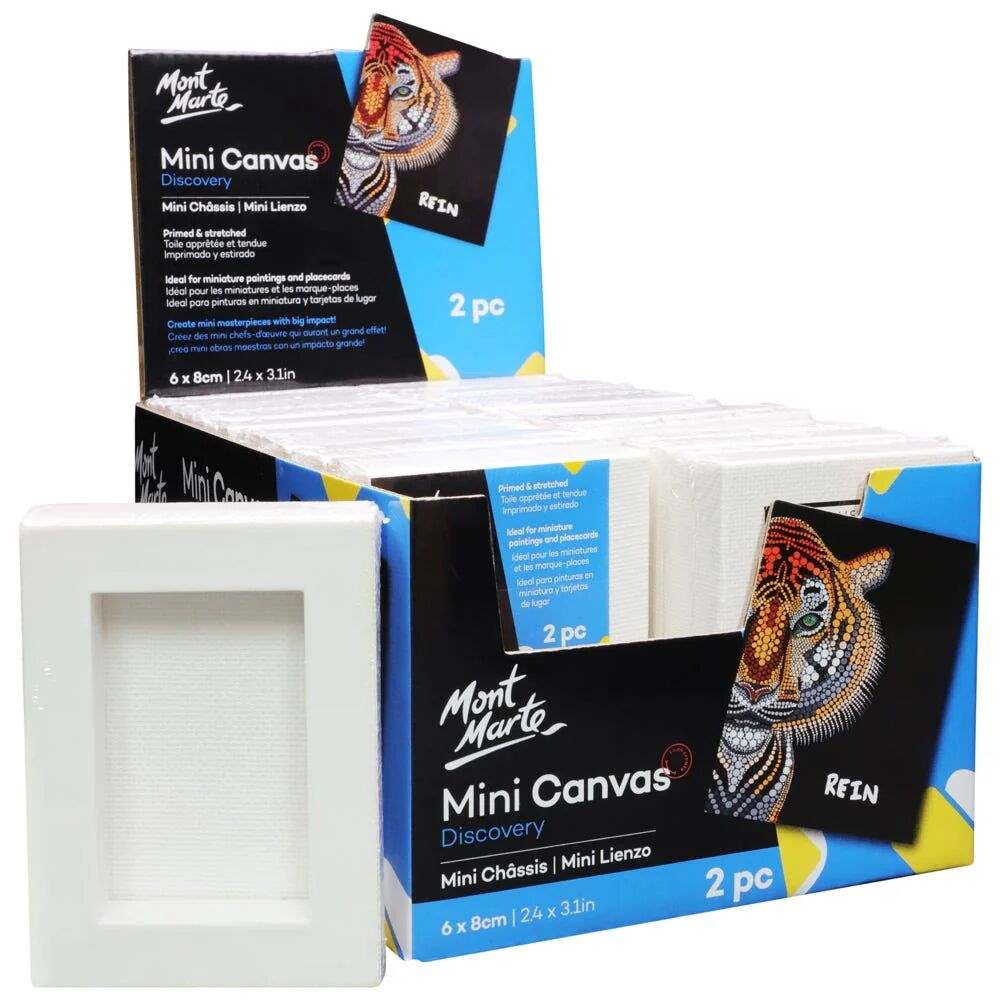 Mont Marte Discovery Mini Leinwand 6 x 8 cm, 2er Set