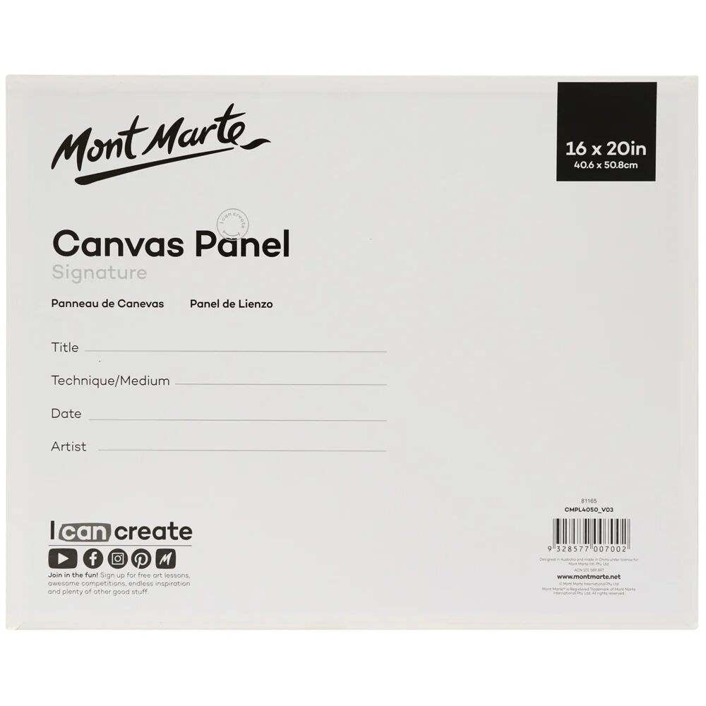 Mont Marte Leinwandplatte 40,6 x 50,8 cm