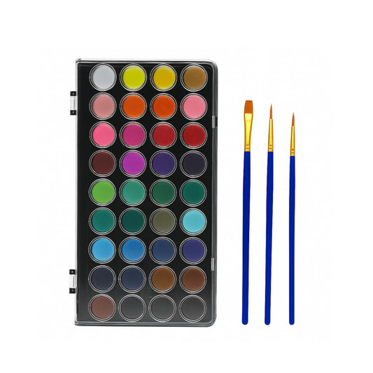 Artecho Aquarellfarben Set - 36 Farben mit 3 Pinseln