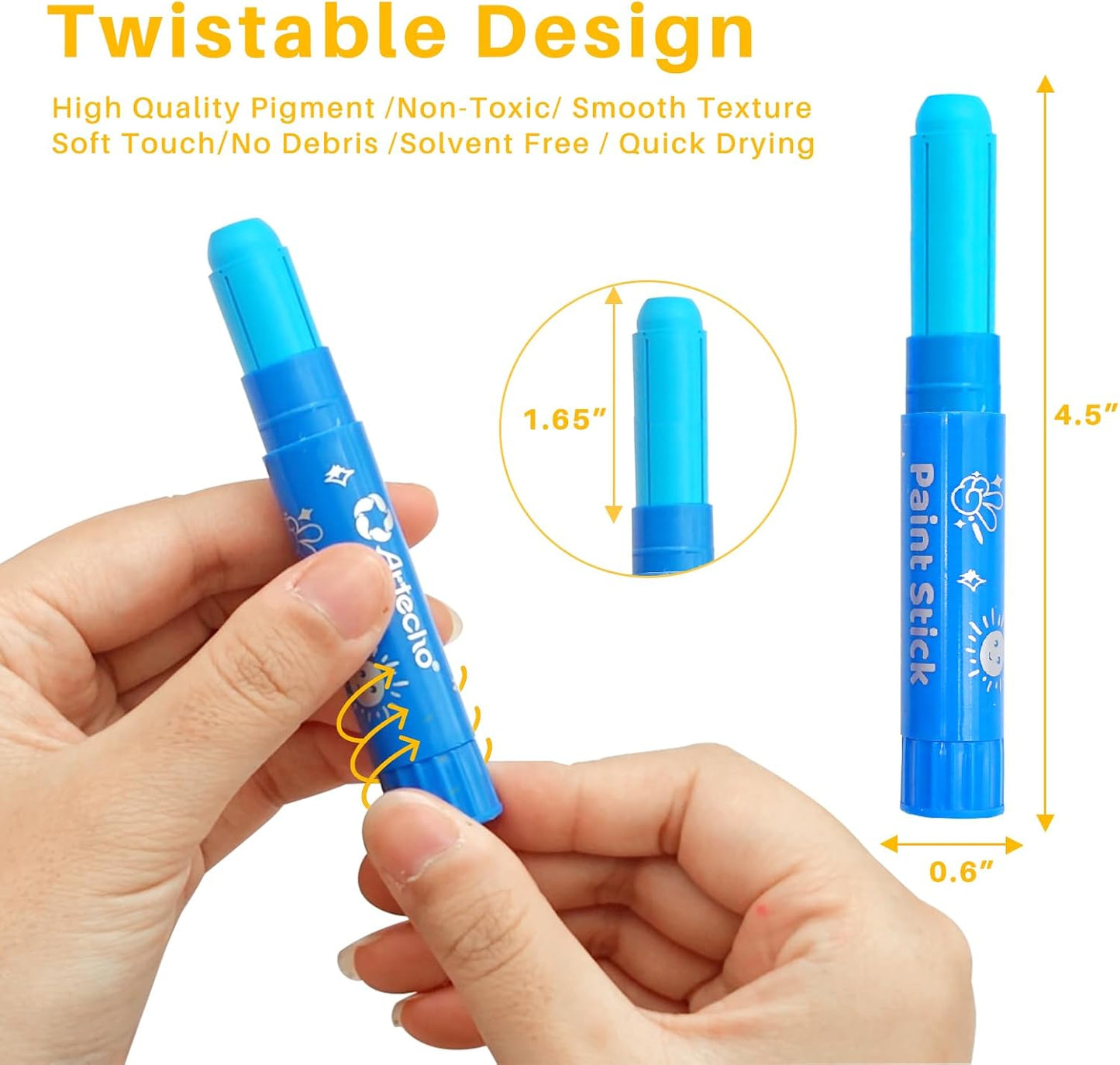 Artecho Temperastifte Set – 36 Farben inkl. Pastell, Neon & Metallic