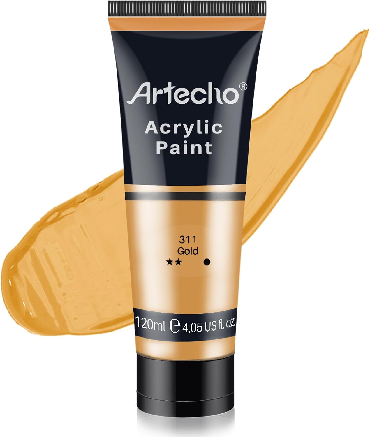 Artecho Acrylfarbe 2 x 120ml – Weiß, Schwarz, Golden, Silber & mehr Farben verfügbar - SETL