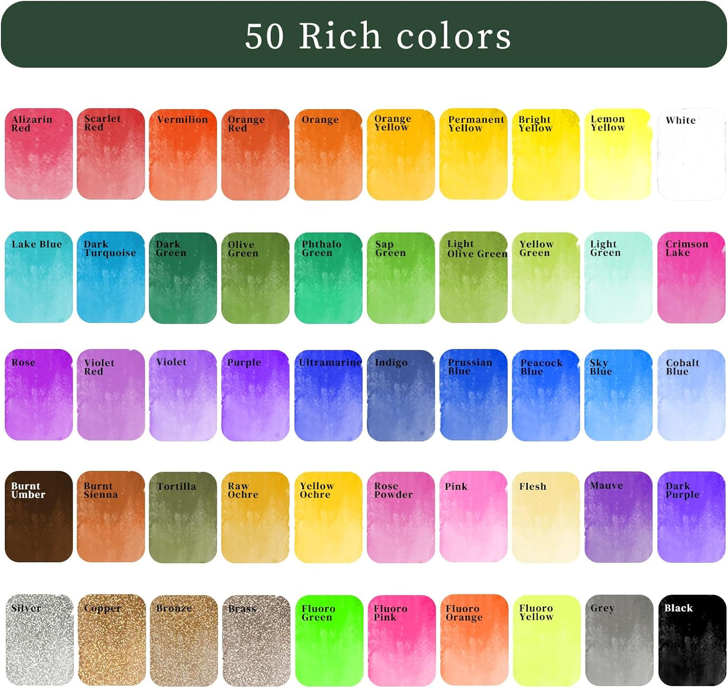 Artecho Aquarellfarben Set - 50 / 100 / 128 / 168 Wasserfarben mit Aquarellpapieren & Pinseln - SETL