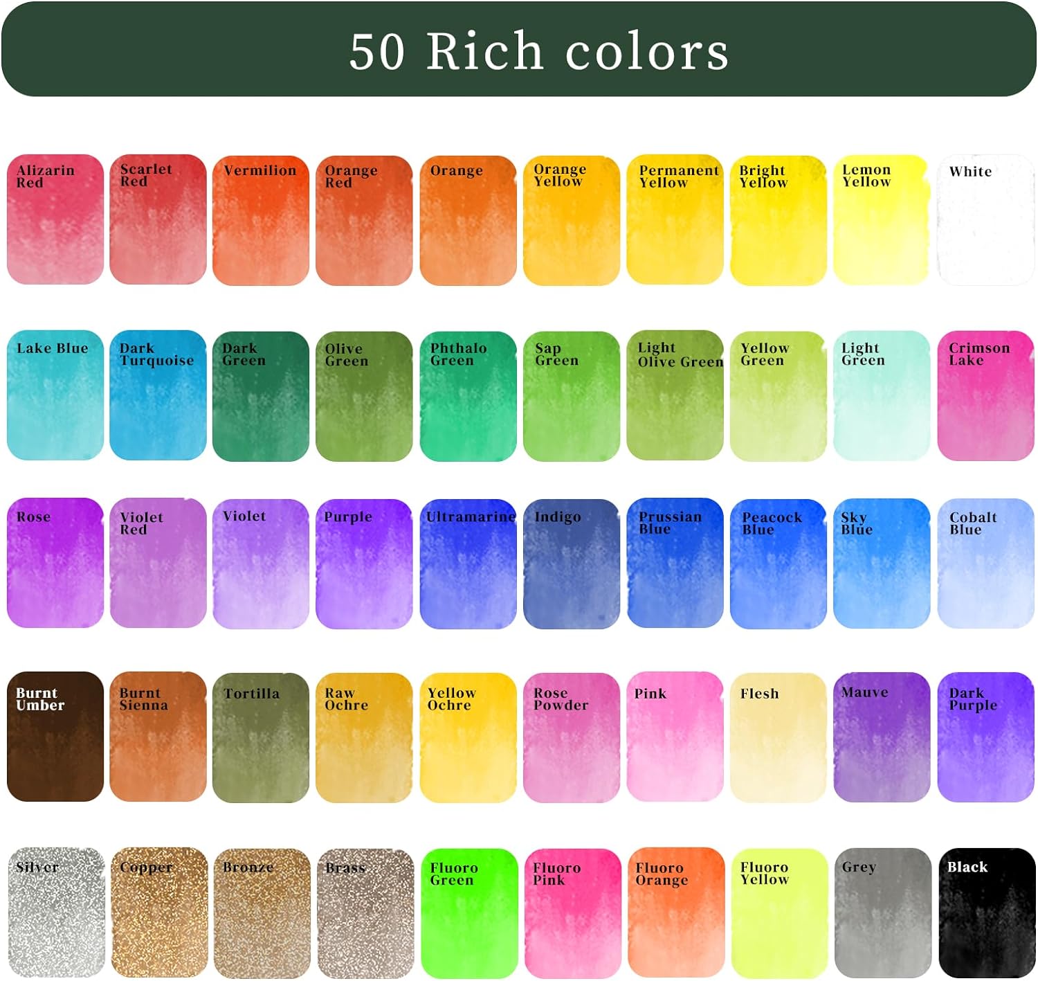 Artecho Aquarellfarben Set - 50 / 100 / 128 / 168 Wasserfarben mit Aquarellpapieren & Pinseln - SETL