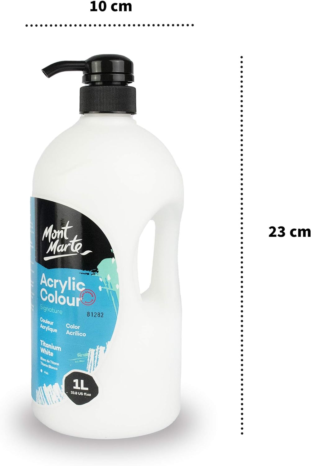 Mont Marte Acrylfarbe 1000 ml – Farbe wählbar in Weiß / Schwarz - SETL