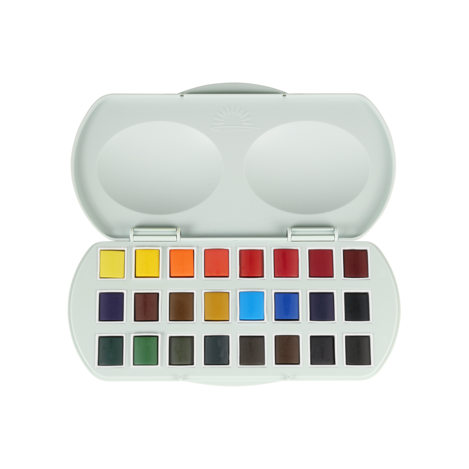 Mairtini Academy Aquarellfarbe Set – 24 Farben in halben Näpfchen – mit Elegantes Ovaler Etui - SETL