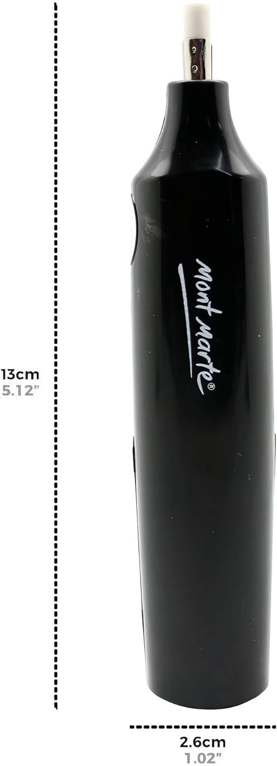 Mont Marte Elektrischer Radierer mit 30 Minen für präzises Zeichnen (Batterien nicht enthalten)