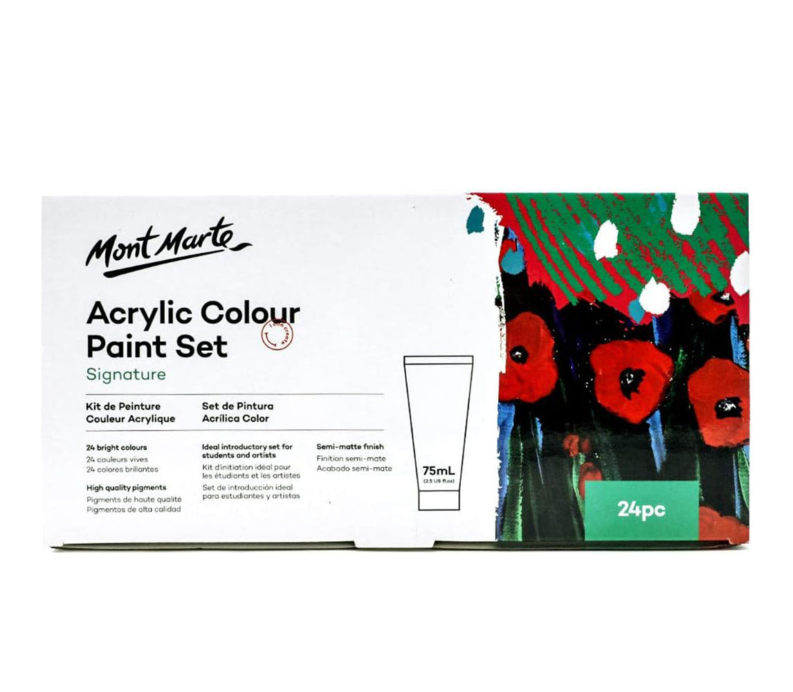 Mont Marte Acrylfarben Set - 12 / 24 Farben x 75ml in Tuben - SETL