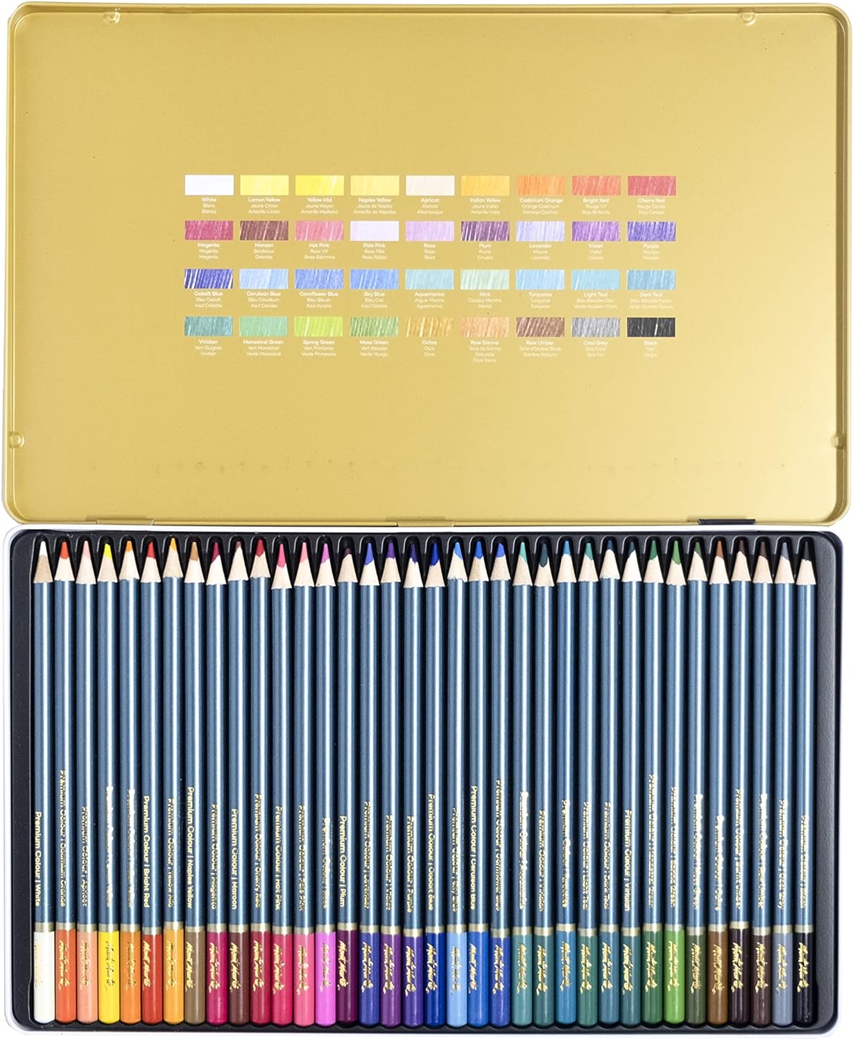 Mont Marte Buntstifte 36 Farben in Metallbox - SETL