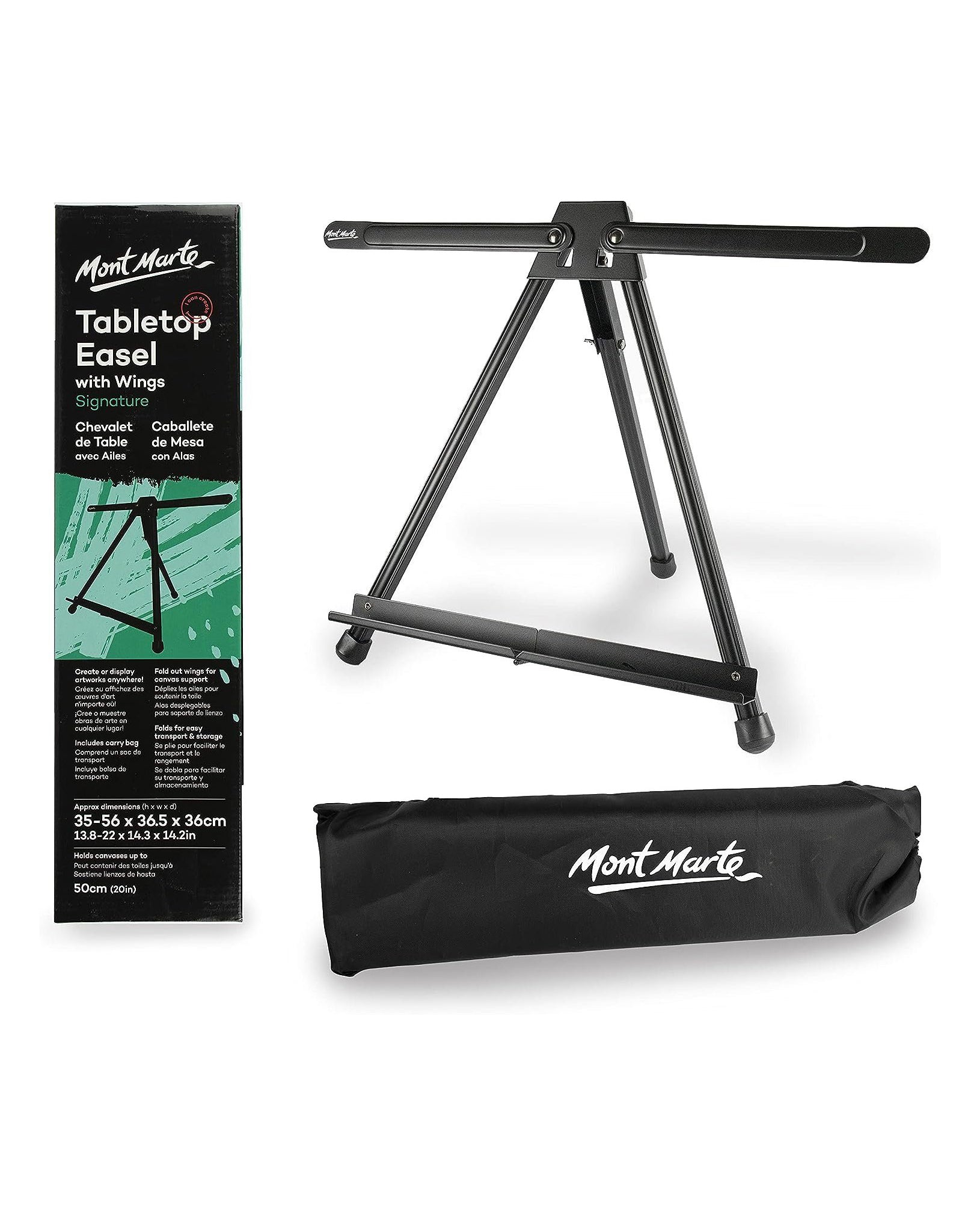 Mont Marte Tischstaffelei - aus Aluminium - 56cm hoch - SETL