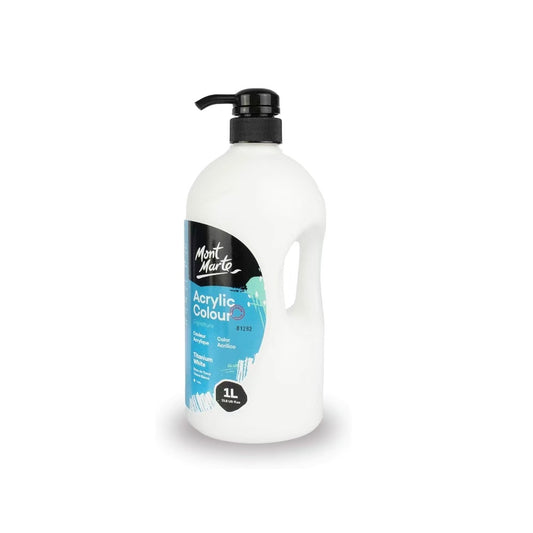 Mont Marte Acrylfarbe 1000 ml – Farbe wählbar in Weiß / Schwarz