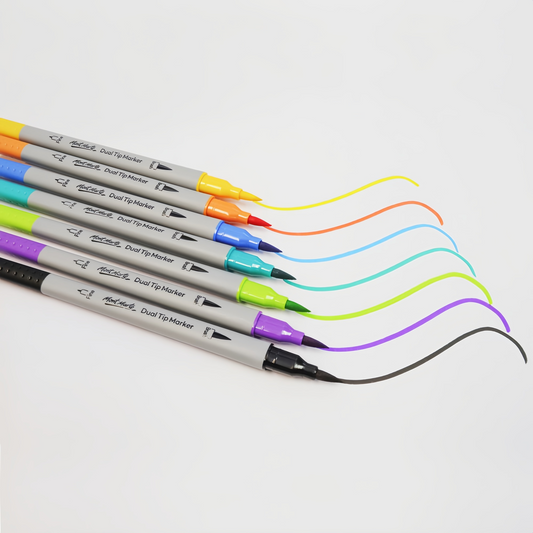 Mont Marte Brush/Fineliner Set – 48 Farben, Dual Tip
