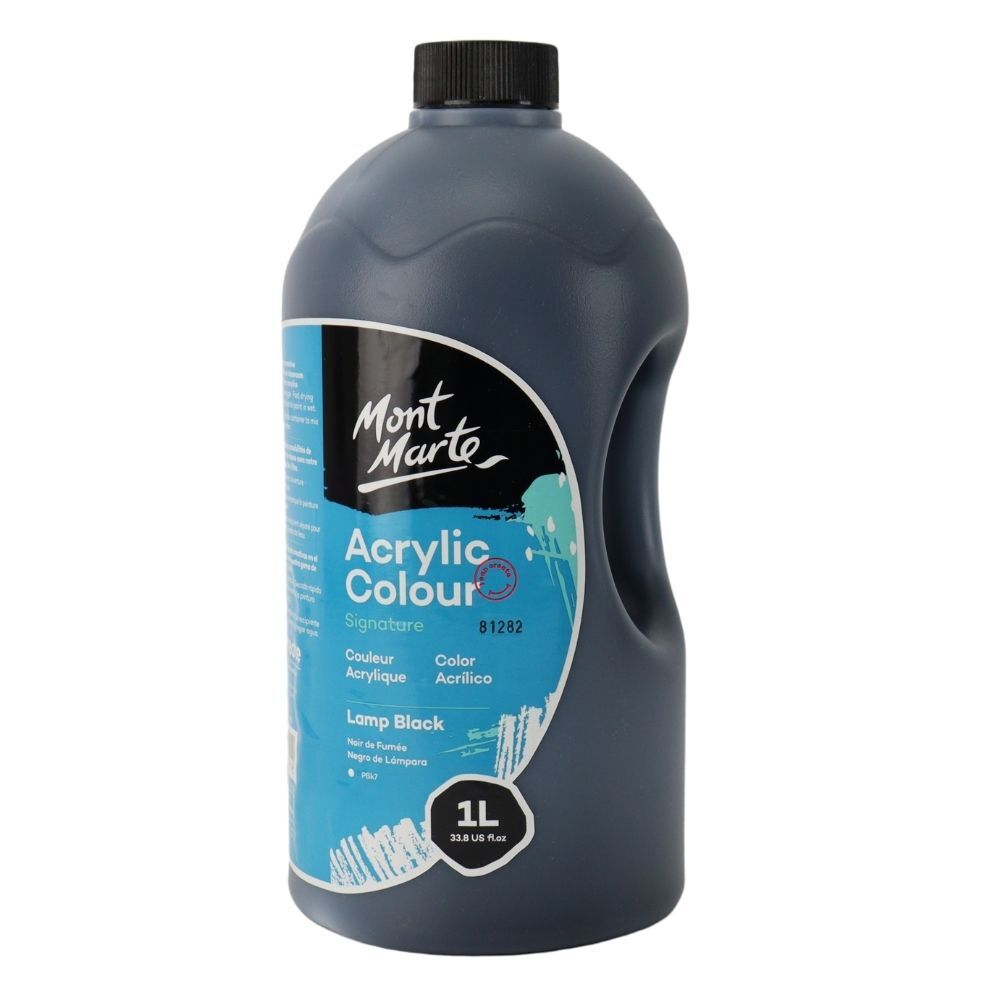 Mont Marte Acrylfarbe 1000 ml – Farbe wählbar in Weiß / Schwarz - SETL